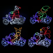 Festive motorbike crew decoration in assorted LED rope light designs