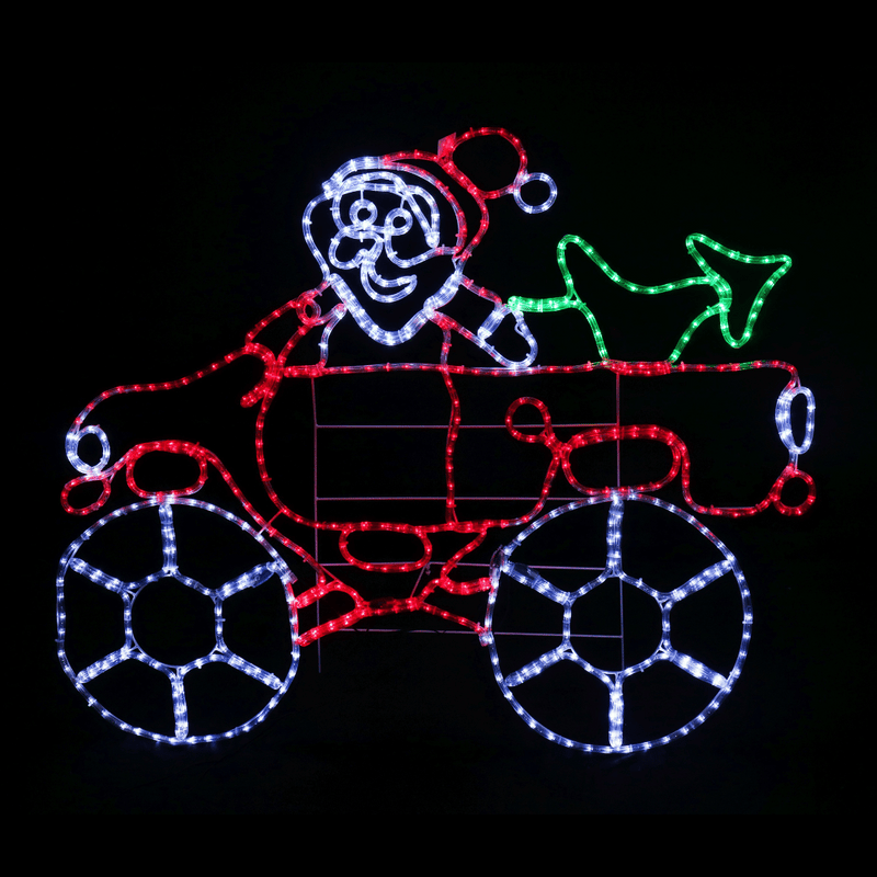 Outdoor LED rope light Santa pickup truck Christmas decoration