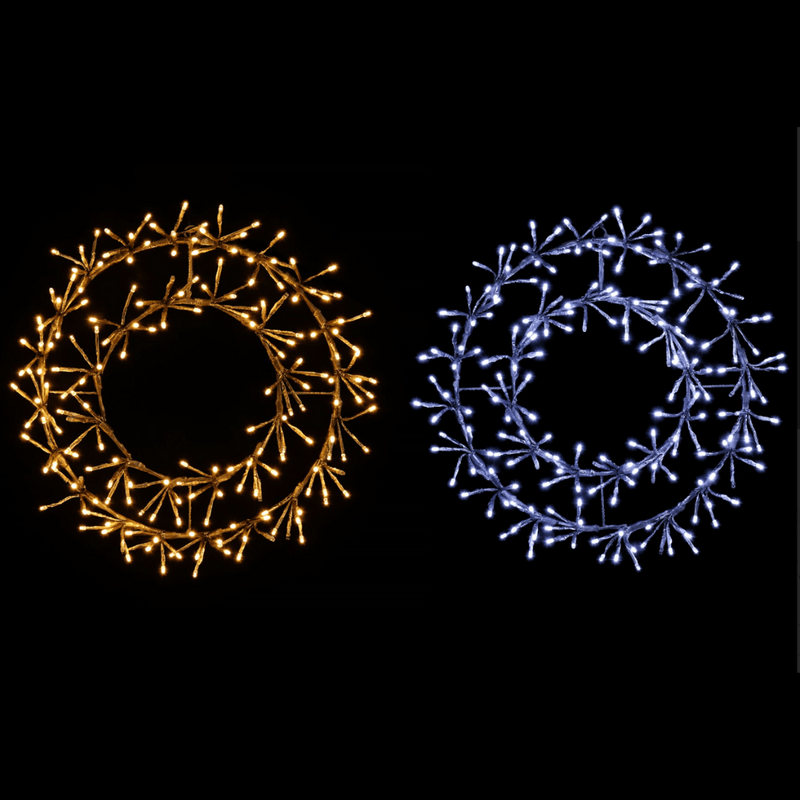 Ronis LED Sparkle Wreath 45cm Twinkle Gold Silver Assorted