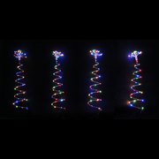 Ronis LED Spiral Wire Path Trees 4pc Multi Cool Assorted