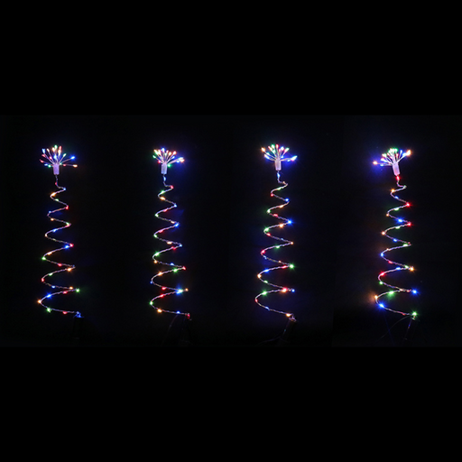 Ronis LED Spiral Wire Path Trees 4pc Multi Cool Assorted