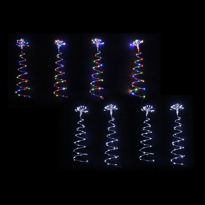 Ronis LED Spiral Wire Path Trees 4pc Multi Cool Assorted