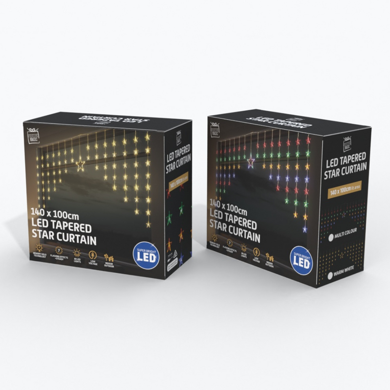 Ronis LED Star Tapered Curtain Warm Multi Assorted