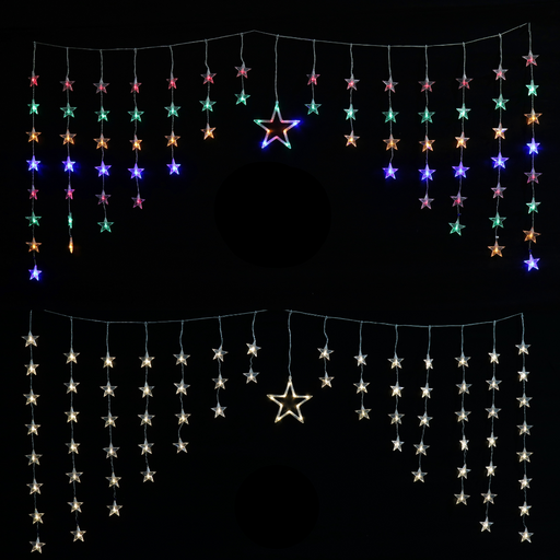 Ronis LED Star Tapered Curtain Warm Multi Assorted