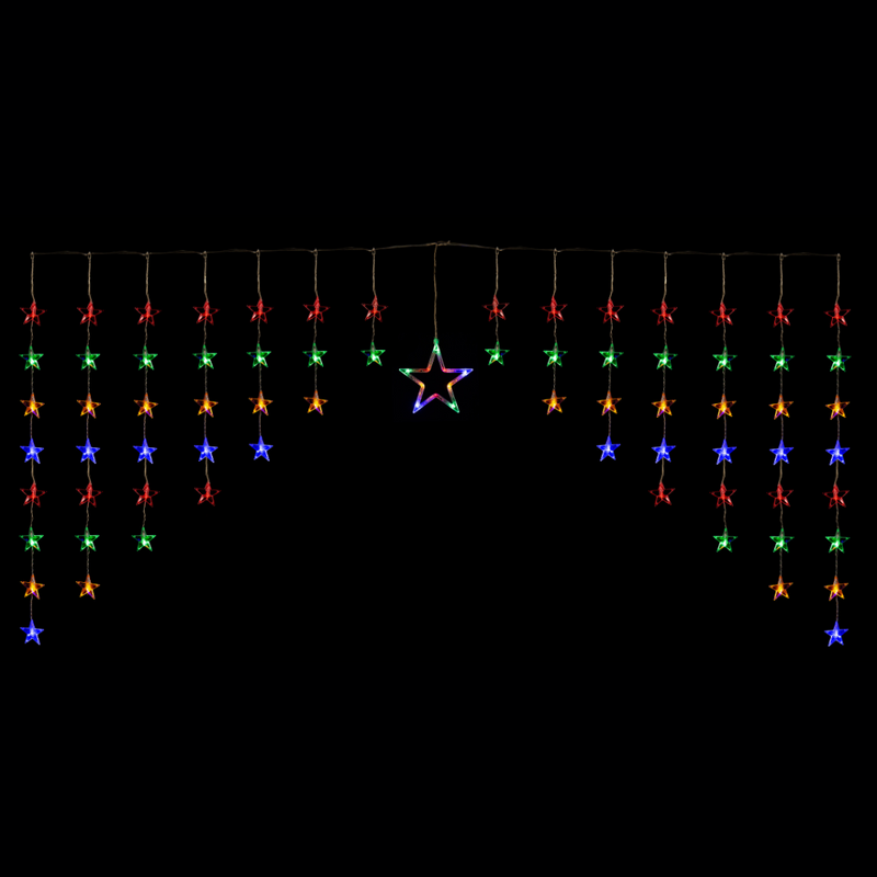 Ronis LED Star Tapered Curtain Warm Multi Assorted