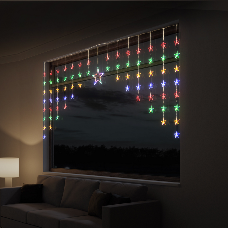 Ronis LED Star Tapered Curtain Warm Multi Assorted