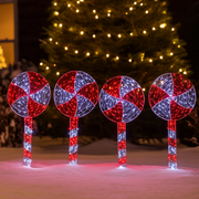 LED starry wire lollipop path lights 4 pack for outdoor Christmas garden decoration