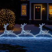 LED starry wire reindeer path lights 3 pack for outdoor Christmas garden decoration – thumbnail