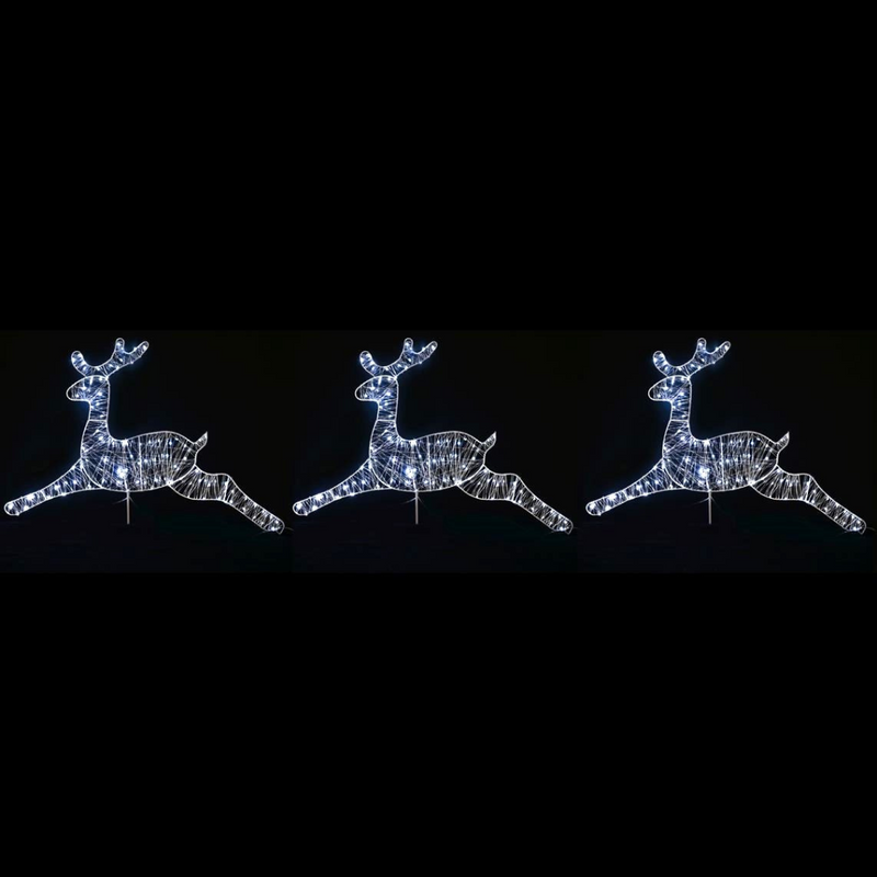 LED starry wire reindeer path lights 3 pack for outdoor Christmas garden decoration