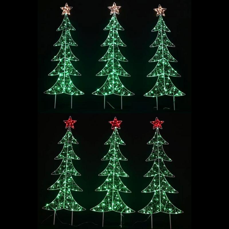 Ronis LED Starry Wire Trees Path Lights 3pk Assorted