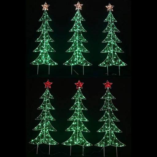 Ronis LED Starry Wire Trees Path Lights 3pk Assorted