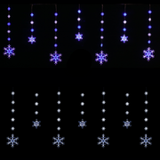 Ronis LED Two-Size Snowflakes Curtain Assorted