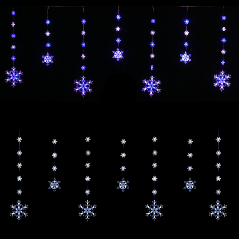 Ronis LED Two-Size Snowflakes Curtain Assorted