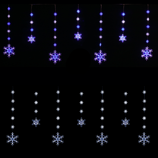 Ronis LED Two-Size Snowflakes Curtain Assorted