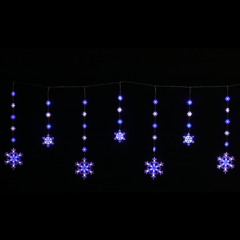 Ronis LED Two-Size Snowflakes Curtain Assorted