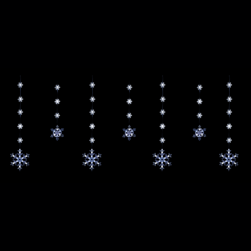 Ronis LED Two-Size Snowflakes Curtain Assorted