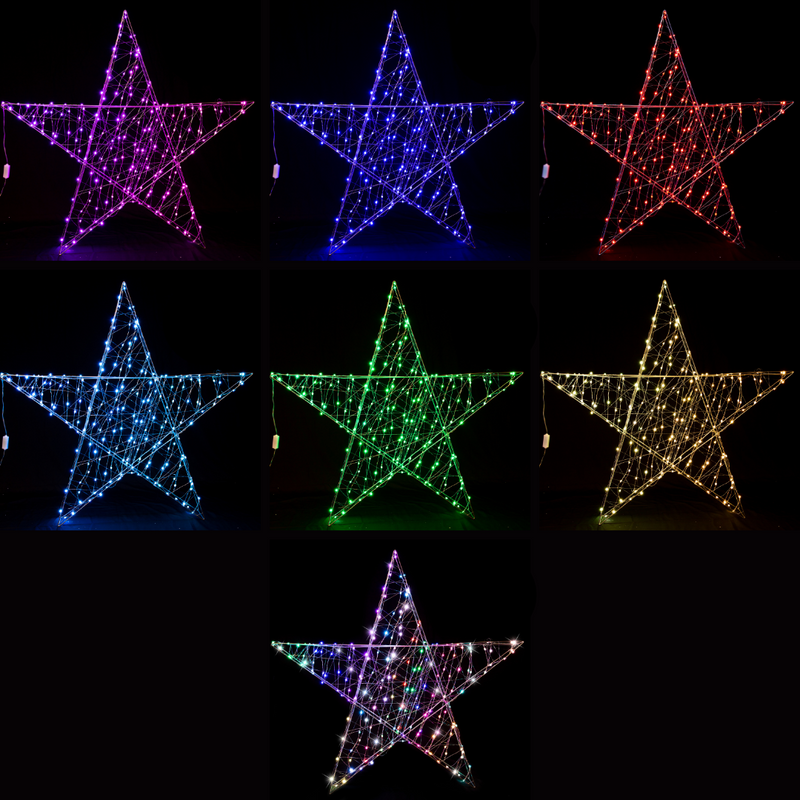Ronis LED Wire 3D Star Rainbow 117cm Assorted