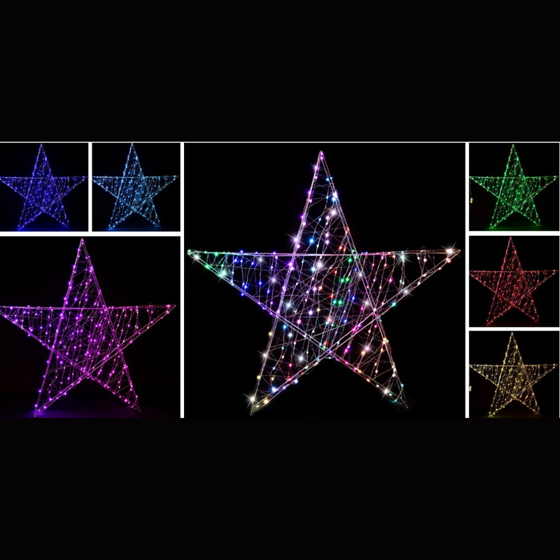 Ronis LED Wire 3D Star Rainbow 117cm Assorted