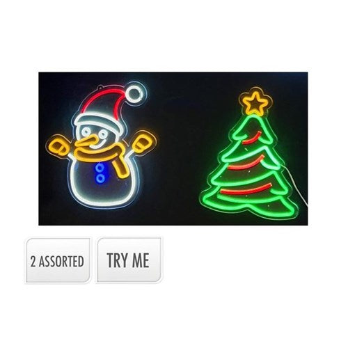 USB neon effect Christmas desk lamps, 4 assorted