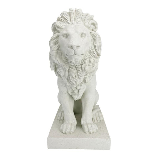 Cream standing lion statue on base 49cm