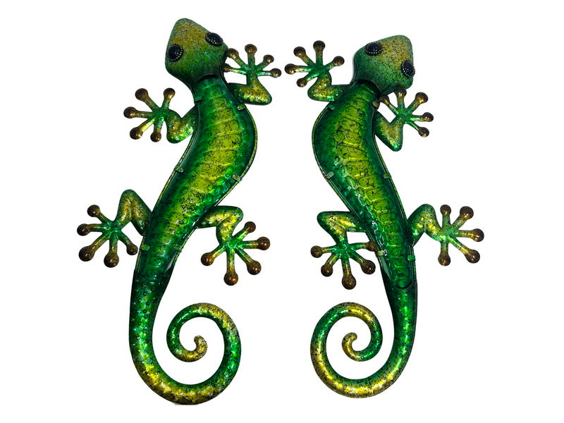 Assorted metal and glass lizard wall art 46cm