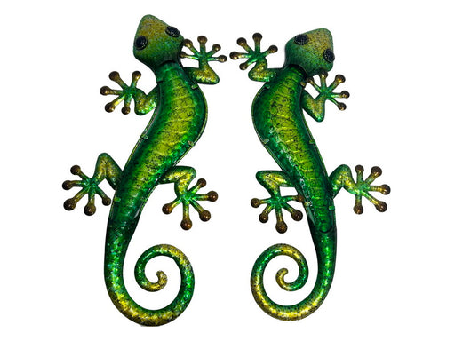 Assorted metal and glass lizard wall art 46cm