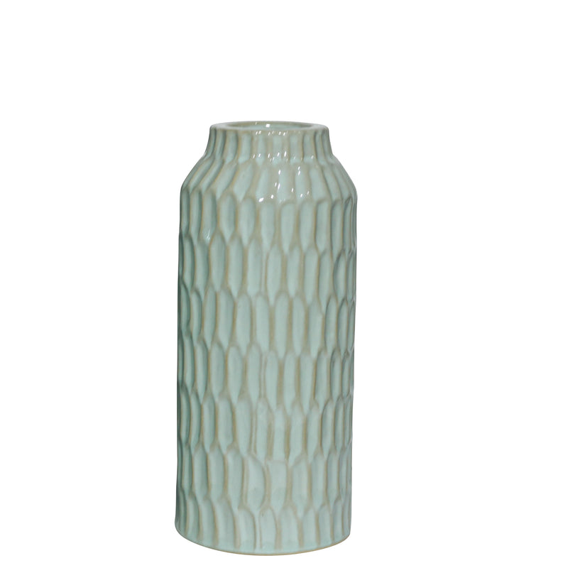 Gifts Vase Homewares Mirrors Honeycomb Haven Vase Blue 13X30Cm