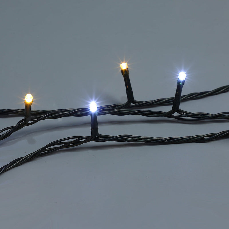 520 LED Connectable Fairy Light Chain Dark Green Cable - Warm White+White image 6