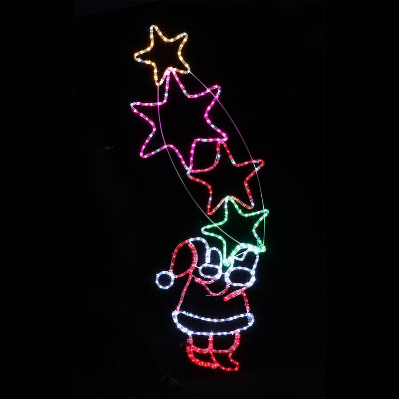 Starry Santa With Stars Rope Light Silhouette - Multicolour image 3