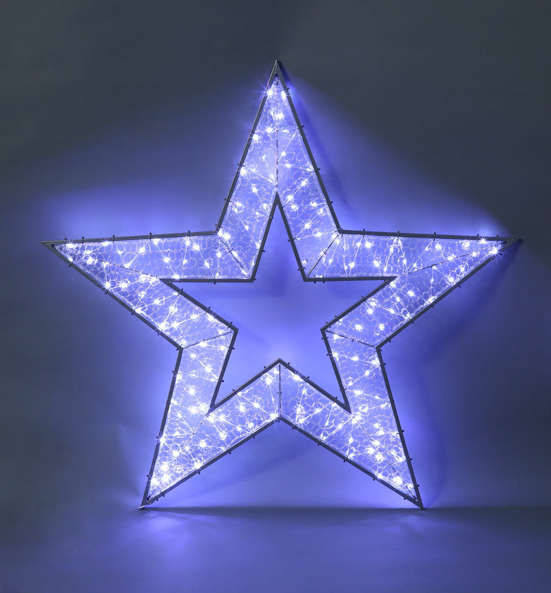 2D Mesh Star With Twinkle LED 1.2m - White image 2