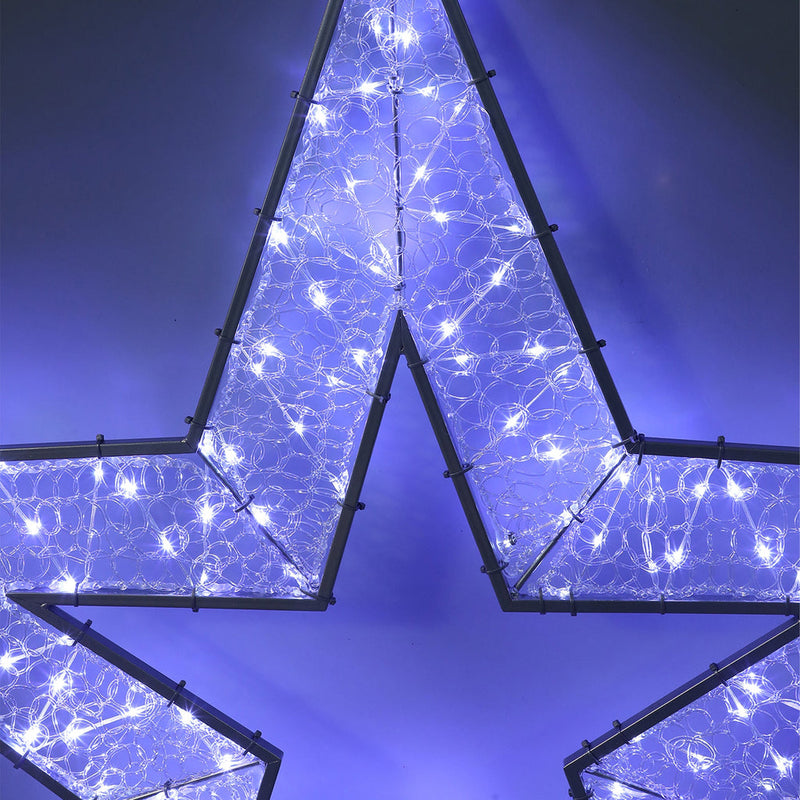 2D Mesh Star With Twinkle LED 1.2m - White image 3