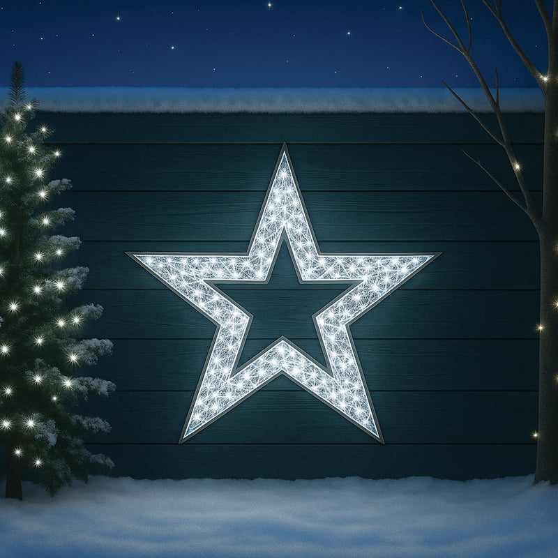 1.2 m white twinkle LED star silhouette