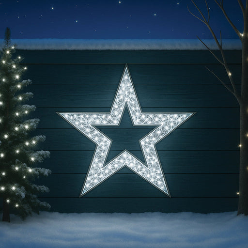 1.2 m white twinkle LED star silhouette