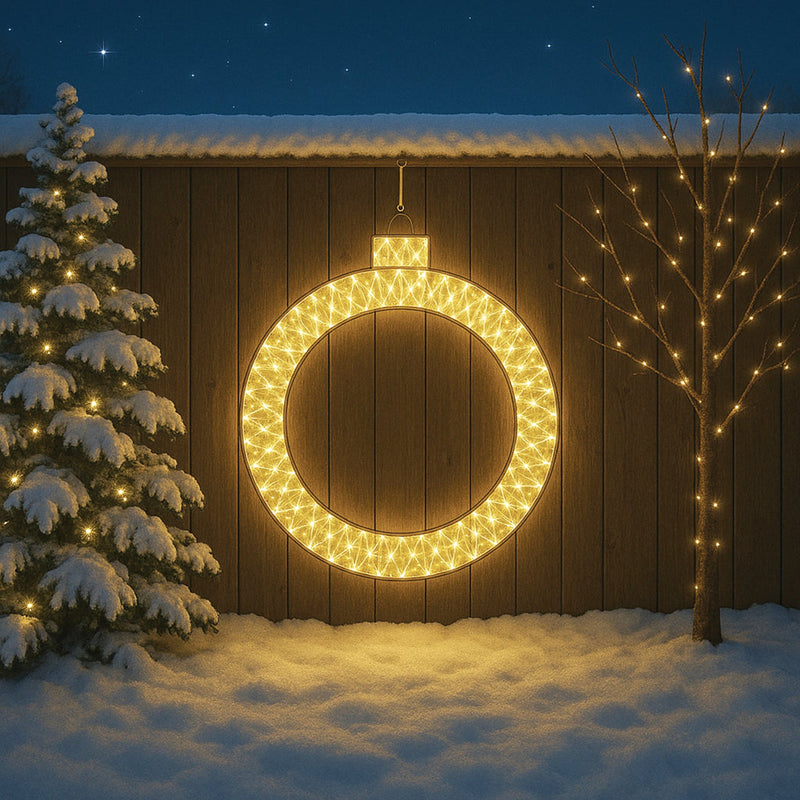 1.2 m warm white bauble ring with twinkle LEDs