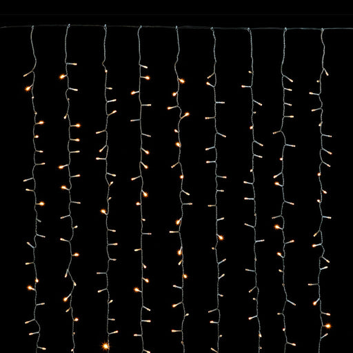 Warm white 800 LED twinkle curtain backdrop