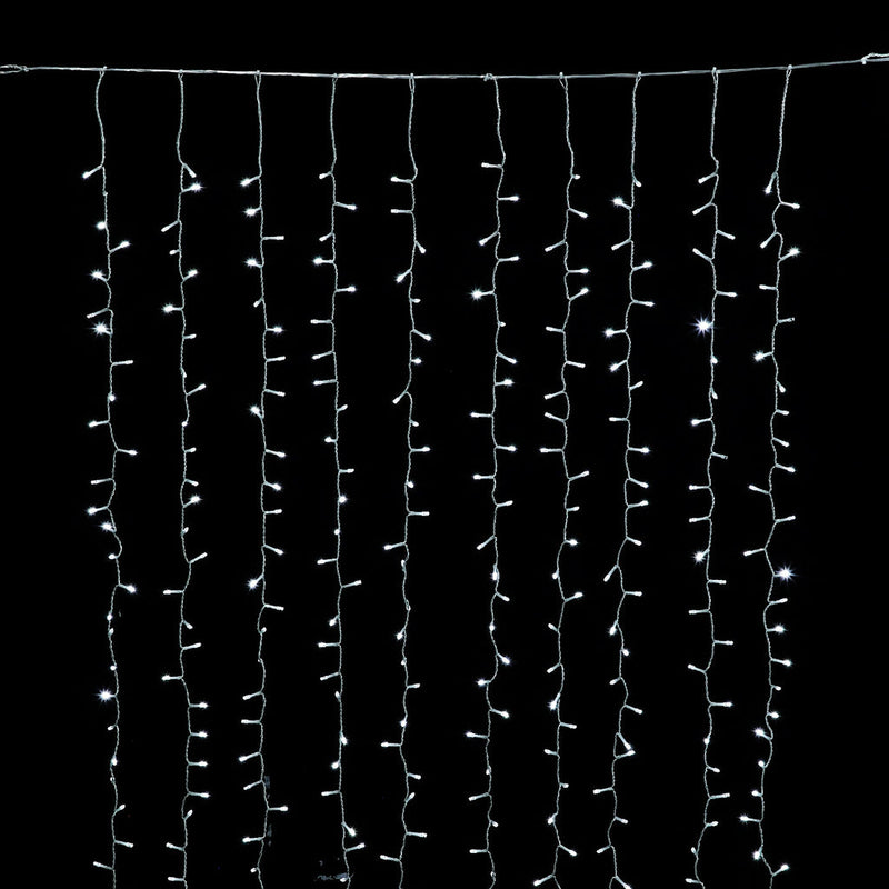 White 800 LED twinkle curtain light backdrop