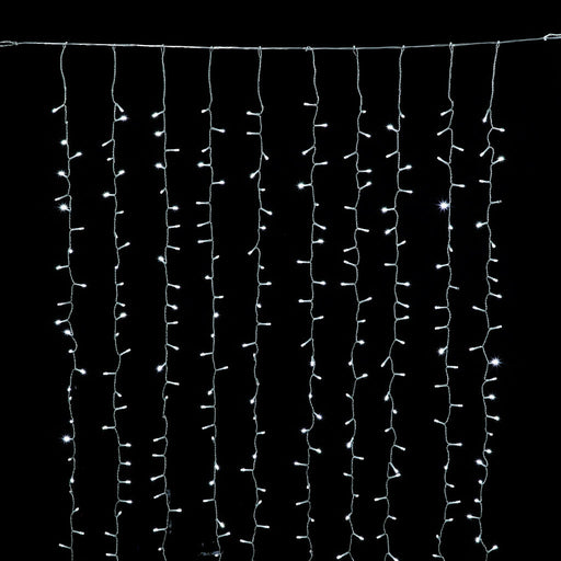 White 800 LED twinkle curtain light backdrop