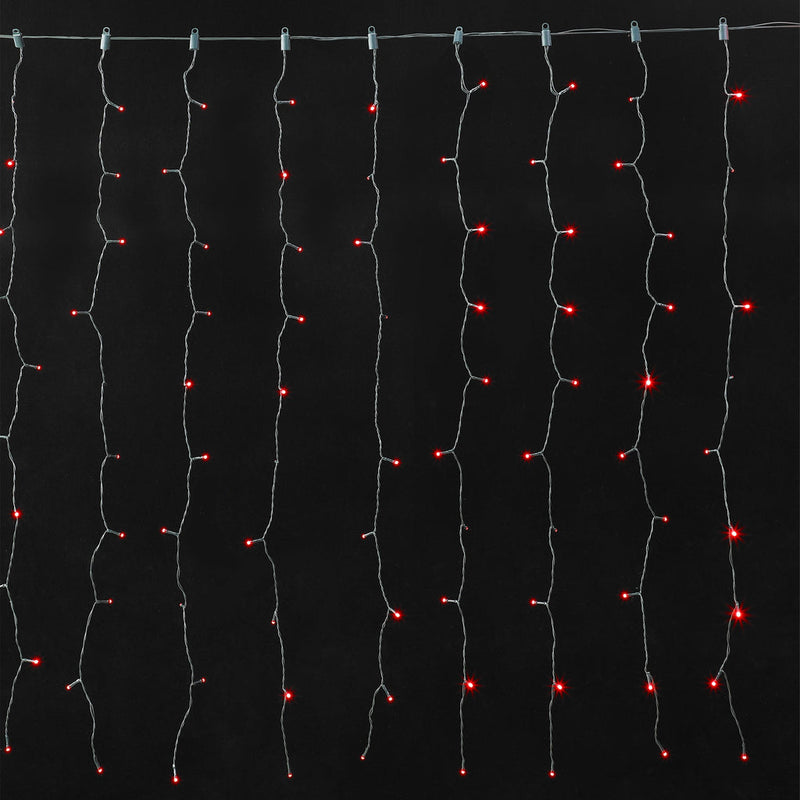 RGB curtain light with 160 LEDs hanging in strands
