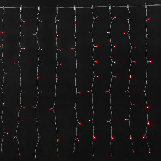 RGB curtain light with 160 LEDs hanging in strands