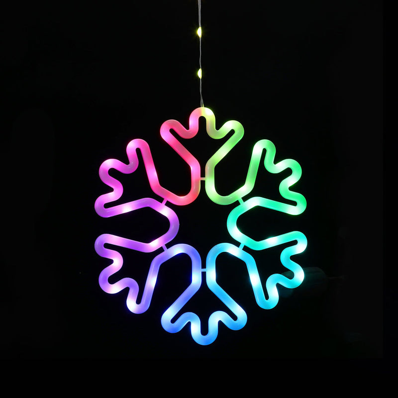 RGB snowflake window light with animations