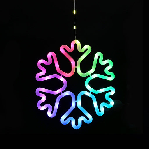 RGB snowflake window light with animations