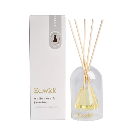 Clear lantern vessel dispensing White Rose and Jasmine fragrance