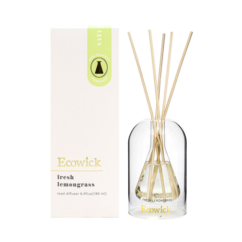 Clear lantern vessel dispensing Fresh Lemongrass fragrance