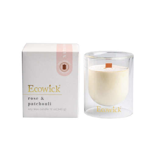Lantern shaped jar holding Rose and Patchouli scented wax