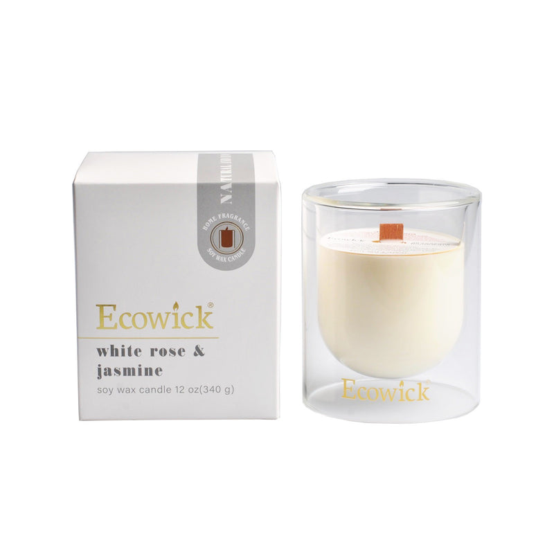 Lantern shaped jar holding White Rose and Jasmine scented wax