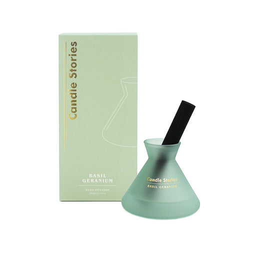 Cone shaped vessel dispensing Basil Geranium fragrance