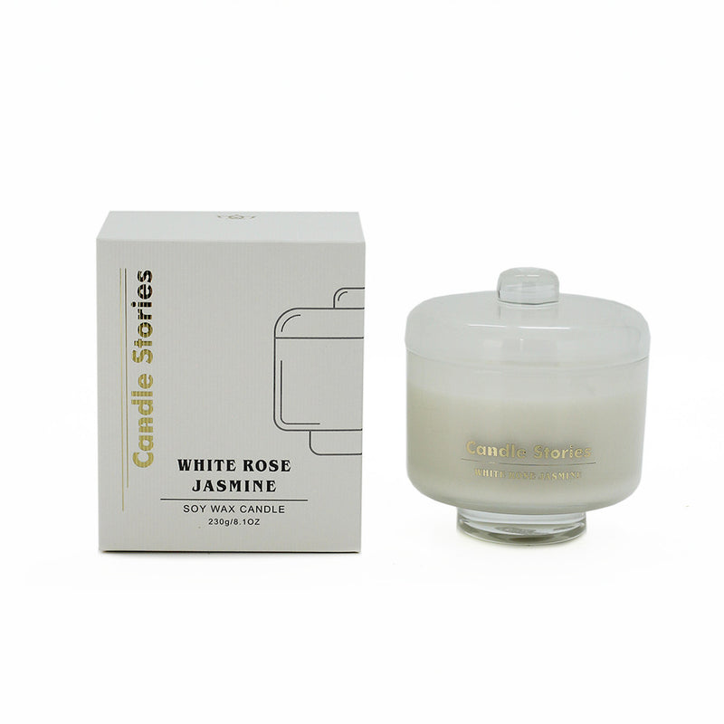 Jar holding White Rose and Jasmine scented wax