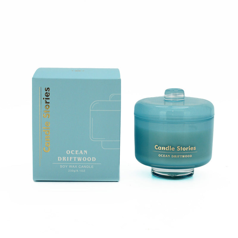 Jar holding Ocean Driftwood scented wax