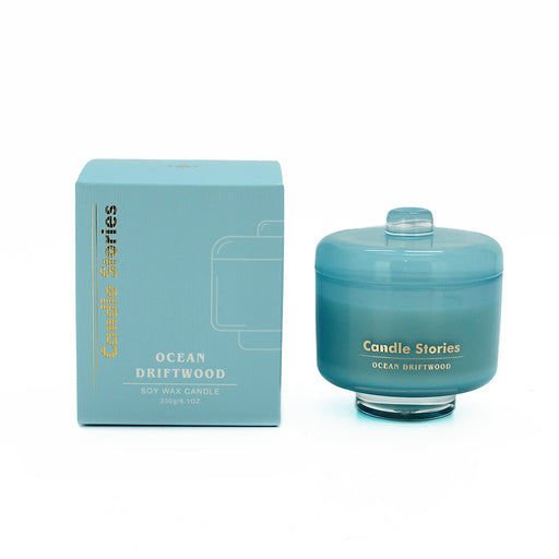 Jar holding Ocean Driftwood scented wax