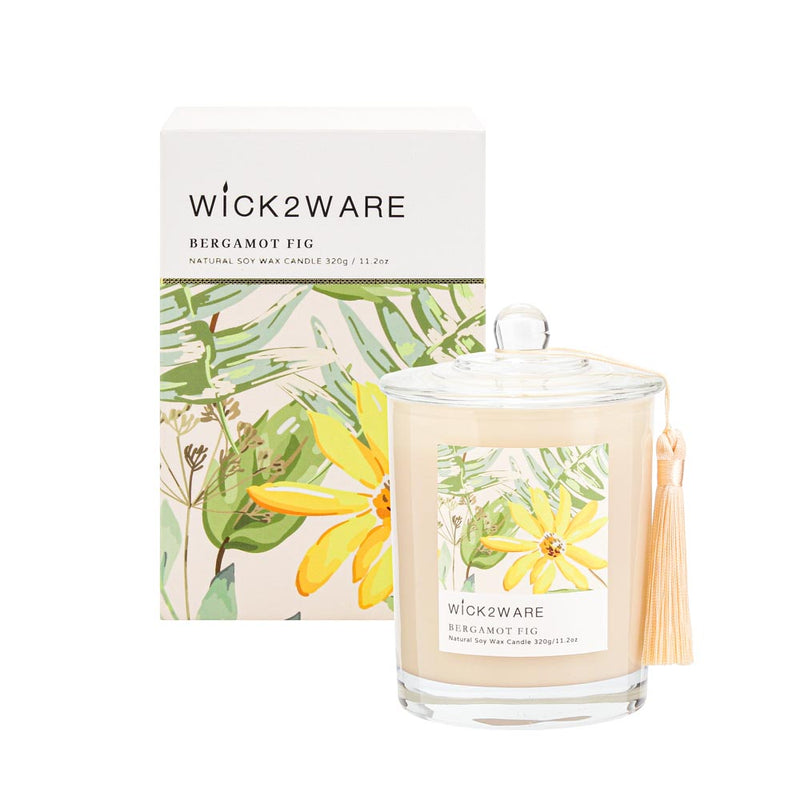 Large jar holding Bergamot Fig scented wax